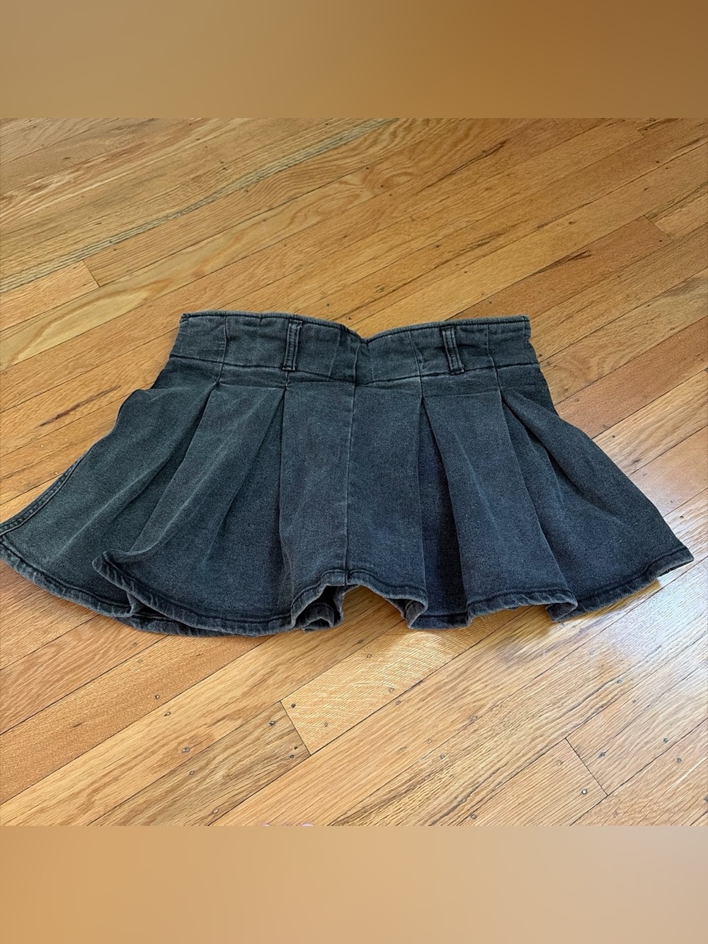 J for Justify Black Pleated Denim Skort
